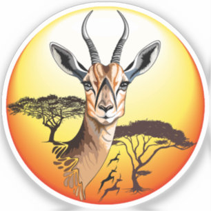 Gazelle African Antelope Wild  Animal Sticker