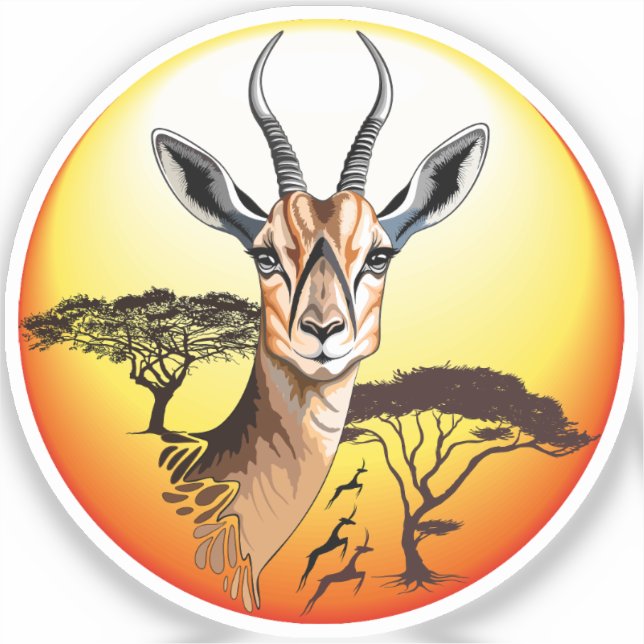 Gazelle African Antelope Wild  Animal Sticker (Front)
