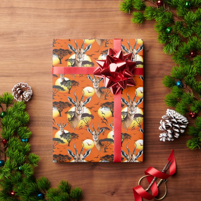 Gazelle African Antelope Wild  Animal Wrapping Paper (Holiday Gift)