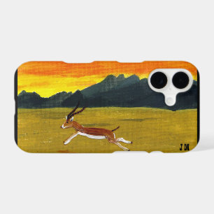 Gazelle at Sunset Wildlife Art Personalized iPhone 17 Case