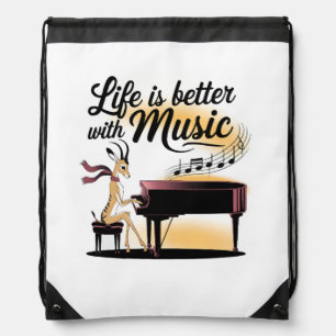 gazelle piano drawstring bag