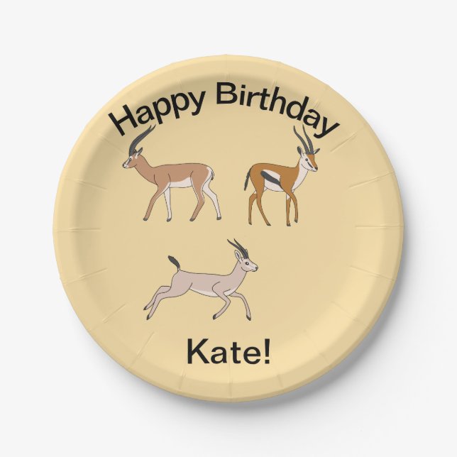 Gazelles Paper Plates (Front)
