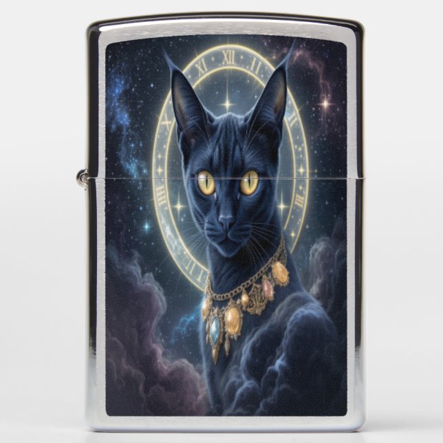 Gazing Cat Zippo Lighter (Front)