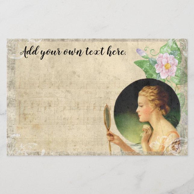 Gazing in a Looking Glass Journal Scrapbook Paper (Front)