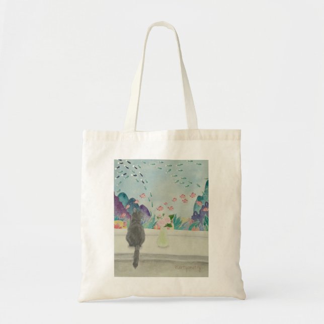 Gazing Out the Window Tote Bag (Front)