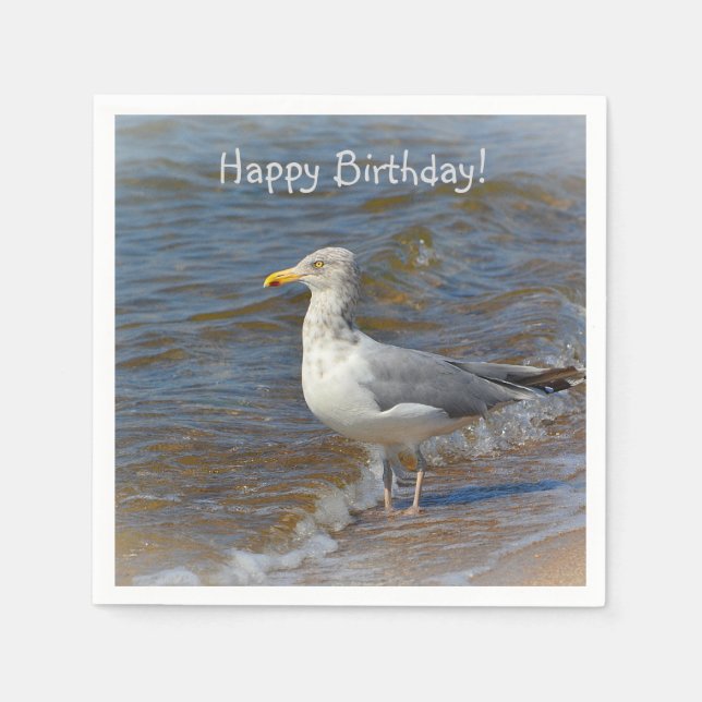 Gazing Seagull Paper Napkins (Front)