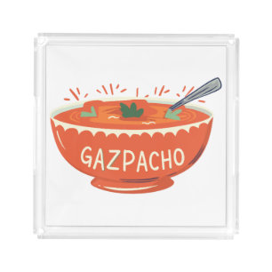 Gazpacho Gastronomy: Artistic Bowls for the Soul Acrylic Tray