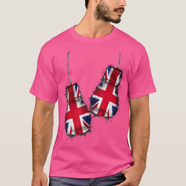 Gb Boxing Boxers Fans Flag Fight Gloves British Bo T-Shirt (Front)