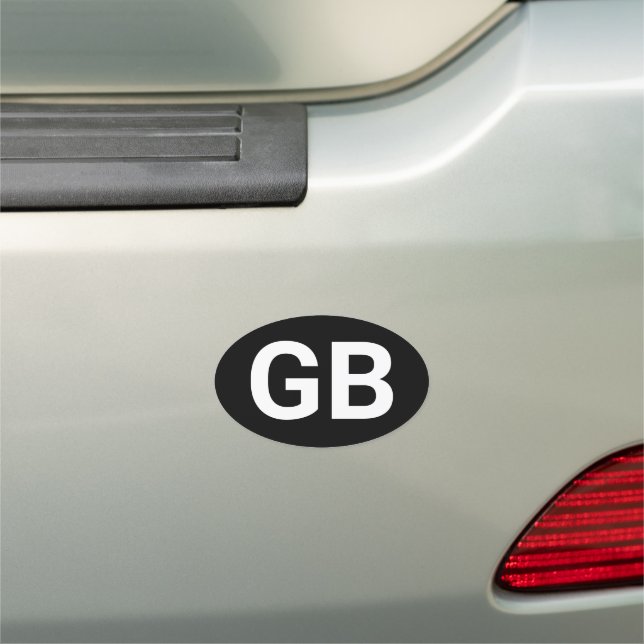 GB Car Magnet & UK black /British travel sticker (In Situ)