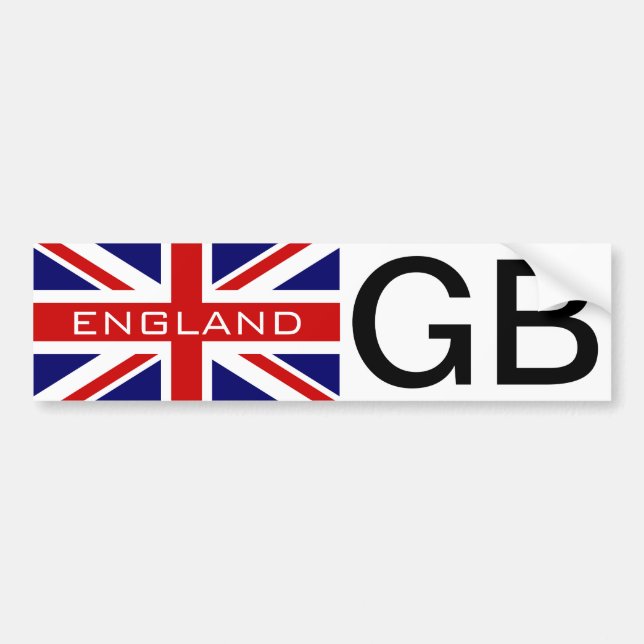 GB car sticker with British Union jack flag (Front)