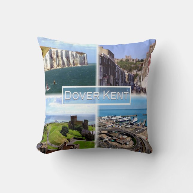 GB Dover Kent - Dover Castle - White Cliff - Castl Throw Pillow (Front)