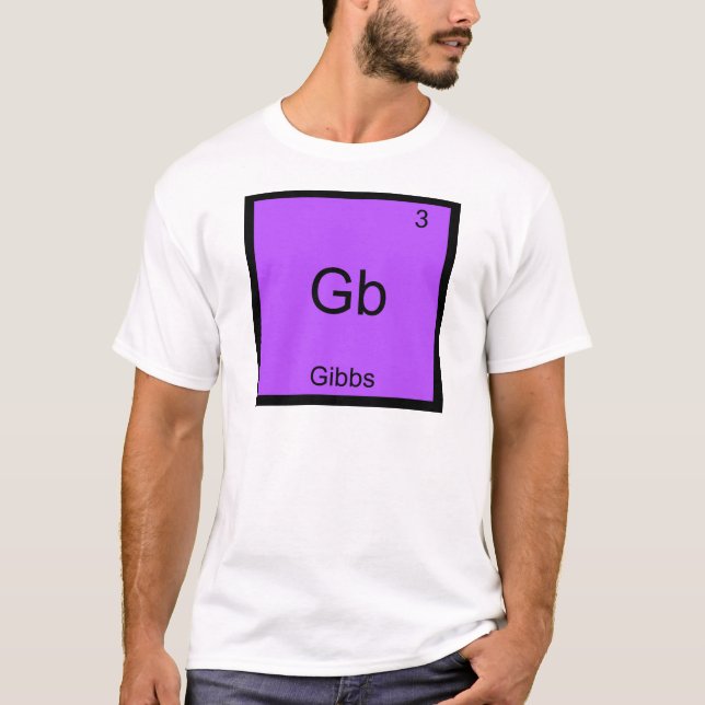 Gb - Gibbs Funny Chemistry Element Symbol T-Shirt (Front)