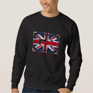 GB Great British with UK Flag Illustration Graphic Sweatshirt