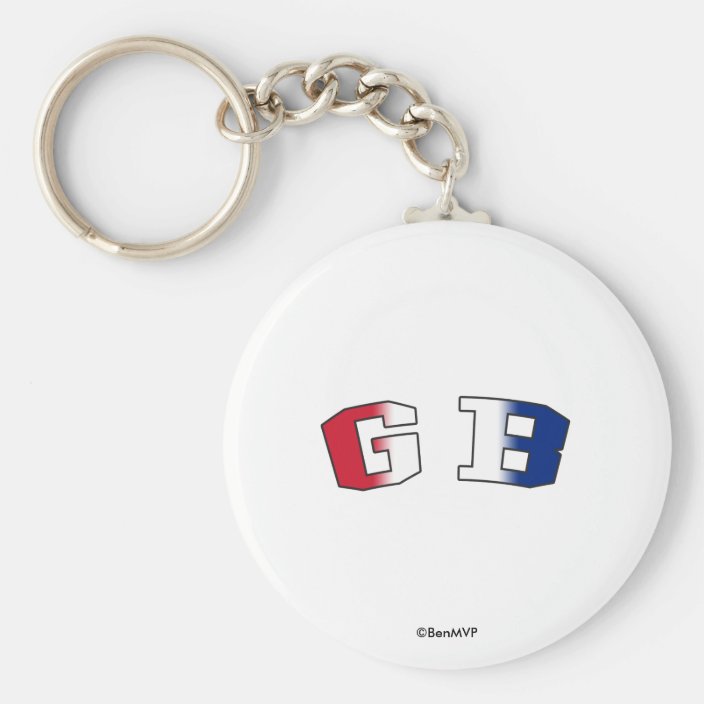 GB in National Flag Colors Key Chain