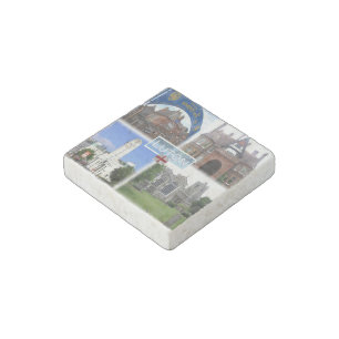 GB Luton - Guru Nanak Gurdwara Sikh Temple - Stone Magnet