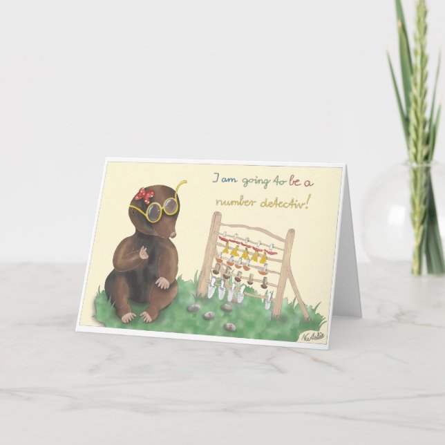 GB School enrollment card, lovingly hand-drawn gir Card (Front)