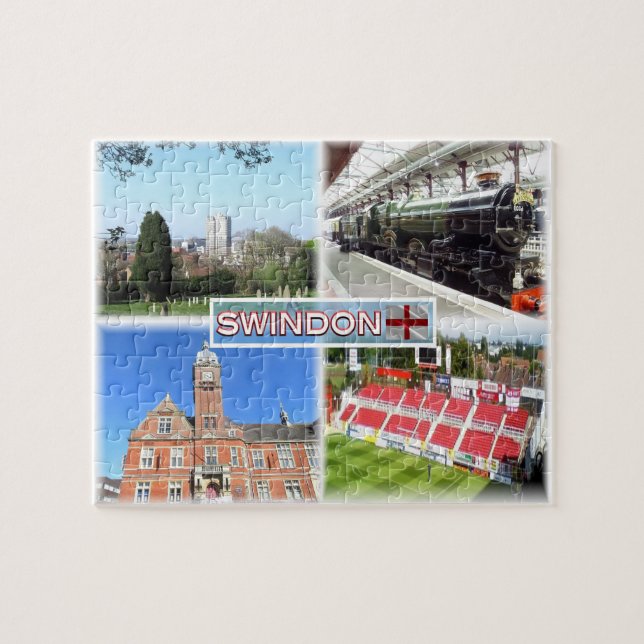 GB Swindon ^ Town Center - Railway Museum - Town Jigsaw Puzzle (Horizontal)