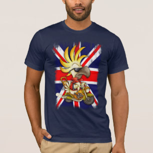 GB T Shirt, Union Jack T Shirt With Cockatoo