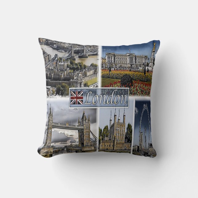 GB ^ United Kingdom - England -  London Throw Pillow (Front)