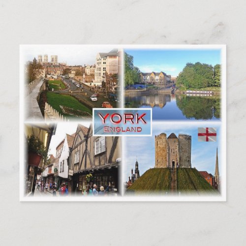 GB York  Walls and Minster _ River Ouse _ Shamble Postcard