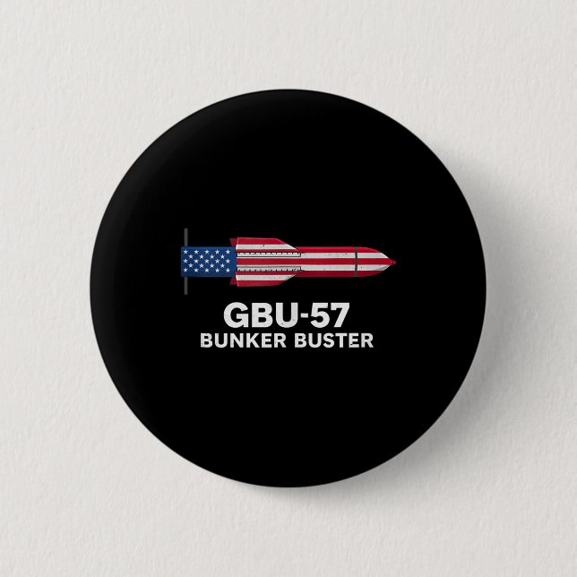 Gbu-57 Bunker Buster American Flag 4th Of July Tan Button (Front)