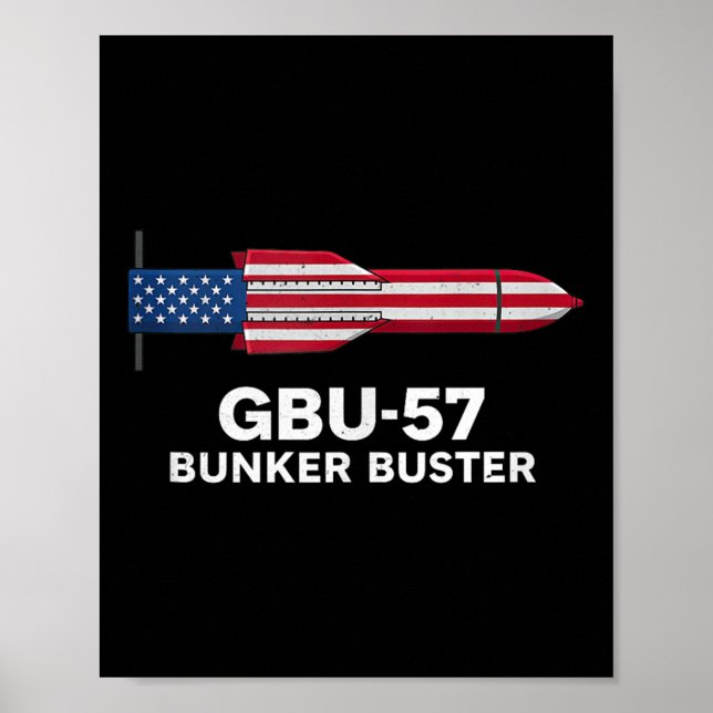 Gbu-57 Bunker Buster American Flag 4th Of July Tan Poster (Front)