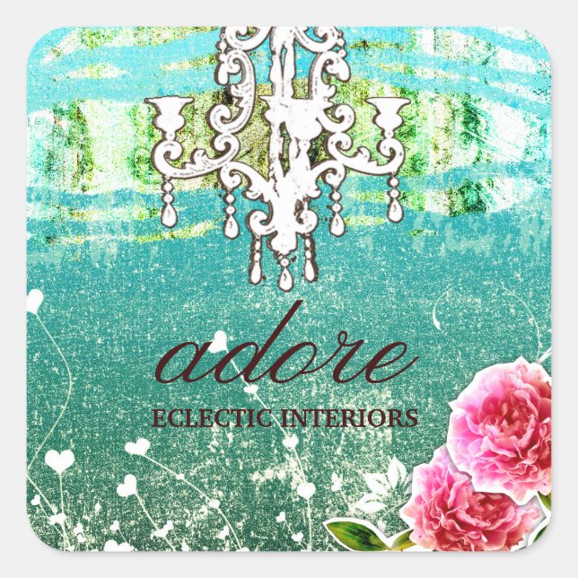 GC Adore Vintage Blue Square Sticker (Front)