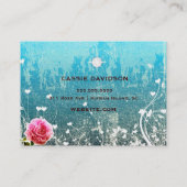 GC Adore Vintage Crystals Turquoise Metallic Business Card (Back)