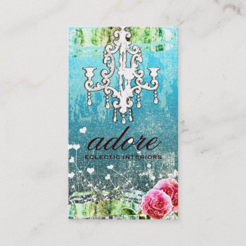 Gc Adore Vintage Turquoise Basic Business Card by TheGreekCookie at Zazzle