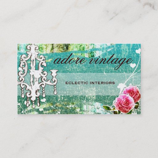 Customizable GC Adore Vintage Turquoise Basic Business Cards