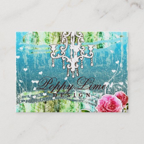 GC Adore Vintage Turquoise Gold Metallic Business Card