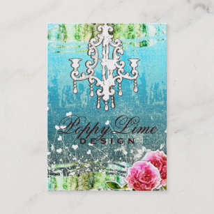 GC Adore Vintage Turquoise Gold Metallic Business Card