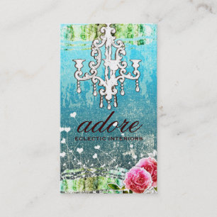 GC Adore Vintage Turquoise Metallic Gold Business Card