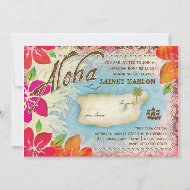 GC Aloha Luau Island 2 Invitation (Front)