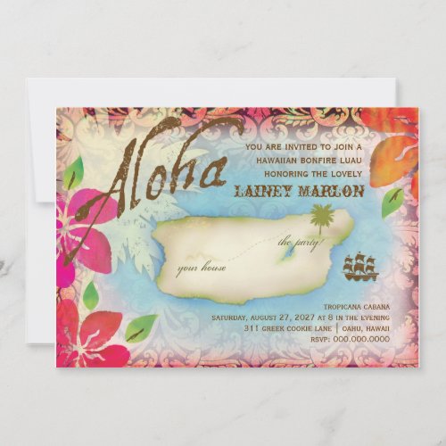 Gc | Aloha Luau Island Personalized Invite