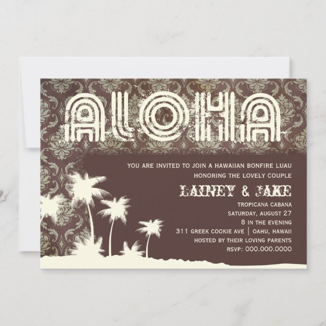 GC Aloha Luau Palm Pier Invitation (Front)