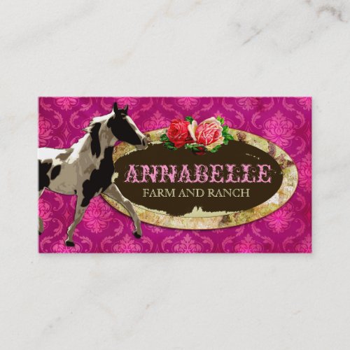 GC | "AnnaBelles" Horse Ranch | Yellow Plate Business Card Template