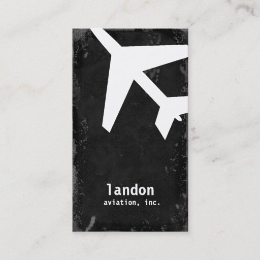 Customizable GC | AVIATION TAKE OFF WHITE BUSINESS CARD TEMPLATE