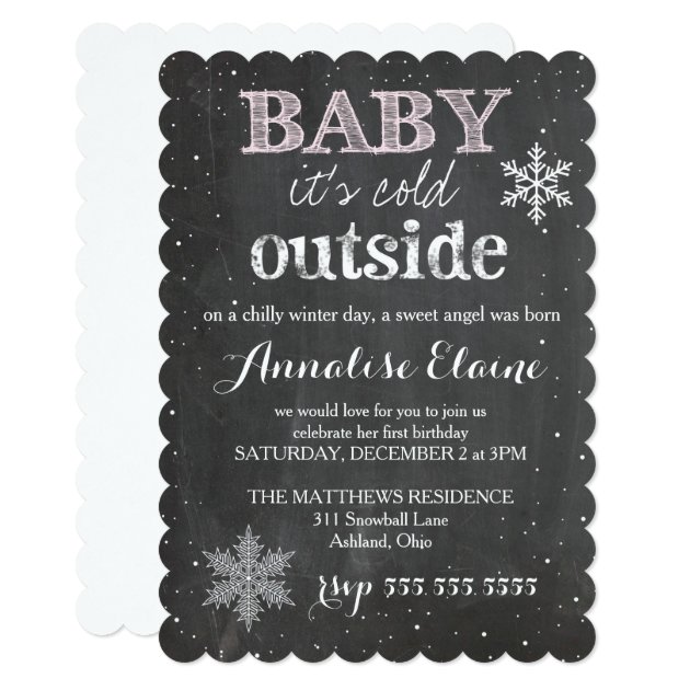 GC Baby It's Cold Outside Winter Birthday Invitation