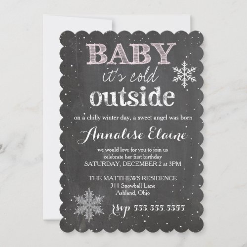 GC Baby Its Cold Outside Winter Birthday Invitation
