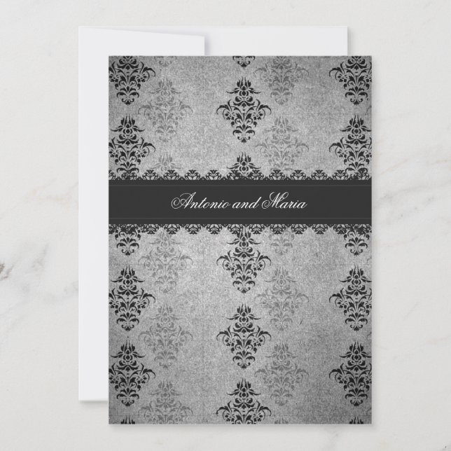 GC | Charcoal Gray Vintage Glam Invitation (Front)