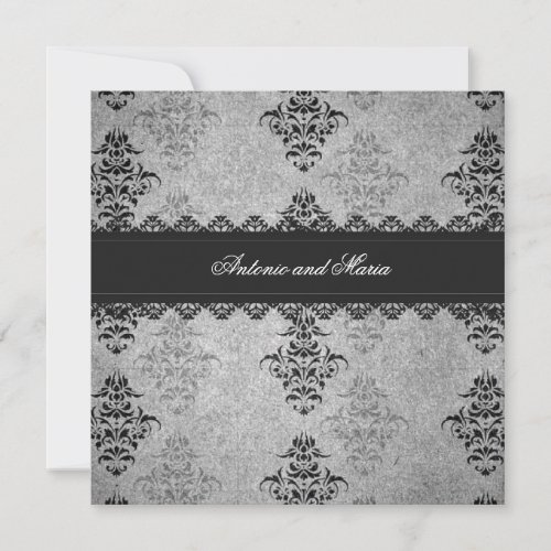 GC | Charcoal Gray Vintage Glam Invitation