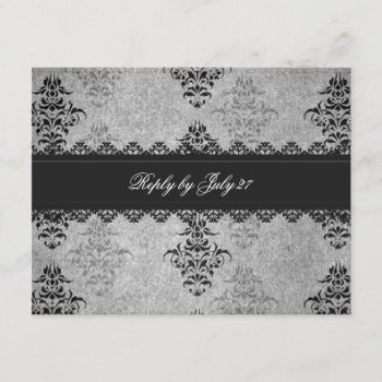 Gc | Charcoal Gray Vintage Glam Rsvp by TheGreekCookie at Zazzle