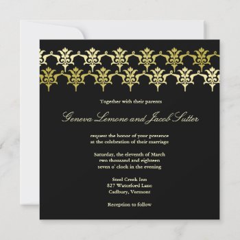 Gc | Elegant Black Fleur Unity Wedding Invitation by TheGreekCookie at Zazzle