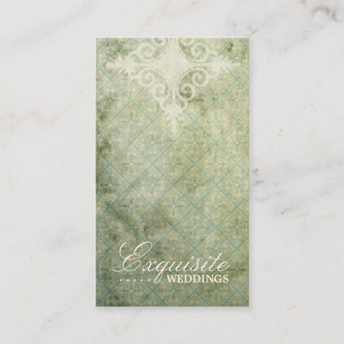 GC | Exquisite Lime  Vintage Business Card