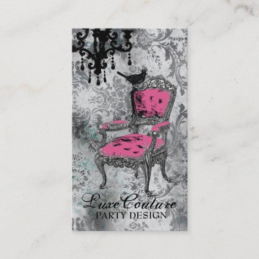 Customizable GC | Fabulously French Gray Damask Business Cards
