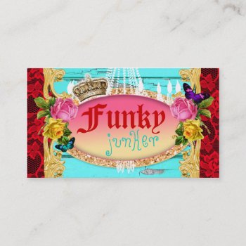 Gc Funky Junker Consignment Decor Business Card by TheGreekCookie at Zazzle