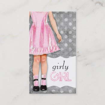 Gc | Girly Girl Doll Pink Business Card by TheGreekCookie at Zazzle