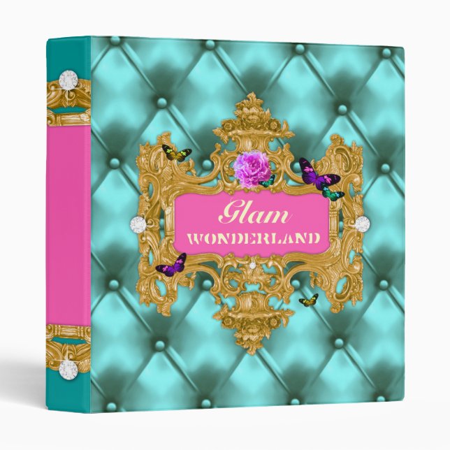 GC Glam Wonderland Gold Aqua Tuft Binder (Front/Spine)