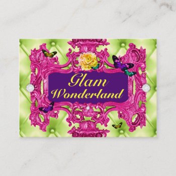 Gc Glam Wonderland Pink Lime Tuft Business Card by TheGreekCookie at Zazzle